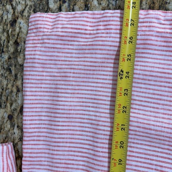 Tommy Bahama Crystalline Waters Lace-Up Linen Top Pink Striped Size XL - Picture 9 of 9